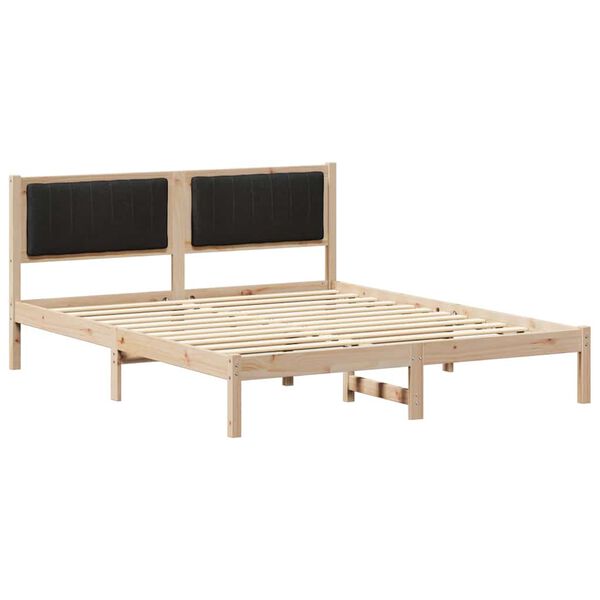 vidaXL Bedframe met Gevoerd Hoofdgedeelte Zwart 160 x 200 cm