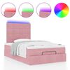 vidaXL Ottoman bed met matrassen en LED's 120x200cm fluweel roze