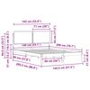 vidaXL Bedframe met Gevoerd Hoofdgedeelte Lichtgrijs 140 x 200 cm