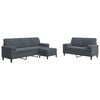 vidaXL 3-delige Loungeset met kussens en bolsters fluweel donkergrijs