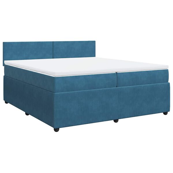 vidaXL Boxspring met matras fluweel blauw 200x200 cm