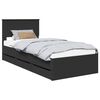 vidaXL Bedframe met lade met opslag Zwart 90 x 190 cm Ingenieurshout