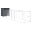 vidaXL Hondenhok met ren 165x863x181 cm gegalvaniseerd staal antraciet