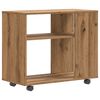vidaXL Bijzettafel 70x35x55 cm bewerkt hout artisanaal eikenkleurig