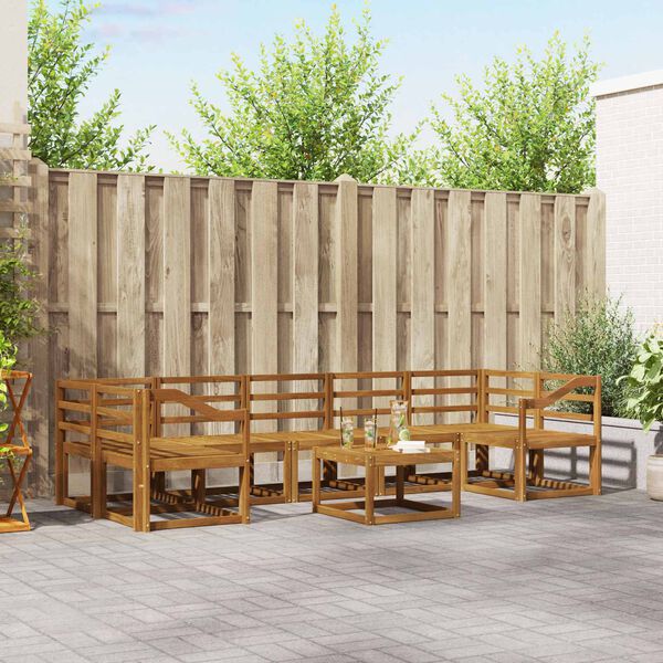 vidaXL Buiten bankenset 8 pcs Naturel Massief Acaciahout