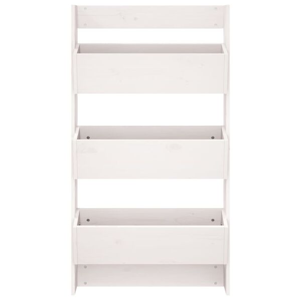 vidaXL Plantenbak wandmontage 3-laags 60x18,5x110 cm grenenhout wit