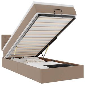 vidaXL Ottomaanse bed met matras 90x190cm kunstleer cappuccinokleurig