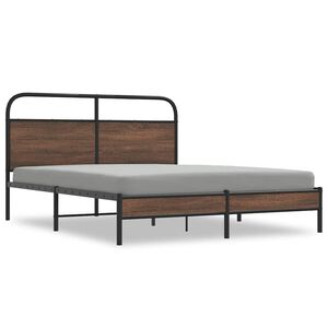 vidaXL Bedframe zonder matras bewerkt hout bruin eikenkleur 150x200 cm