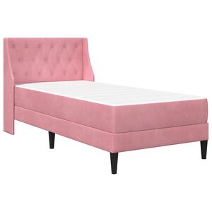 vidaXL Bedframe met matras met matras Roze 80 x 200 cm Fluweel