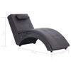 vidaXL Massage chaise longue met kussen kunstleer grijs