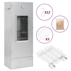 vidaXL BBQ-rookoven met koude rookgenerator gegalvaniseerd staal