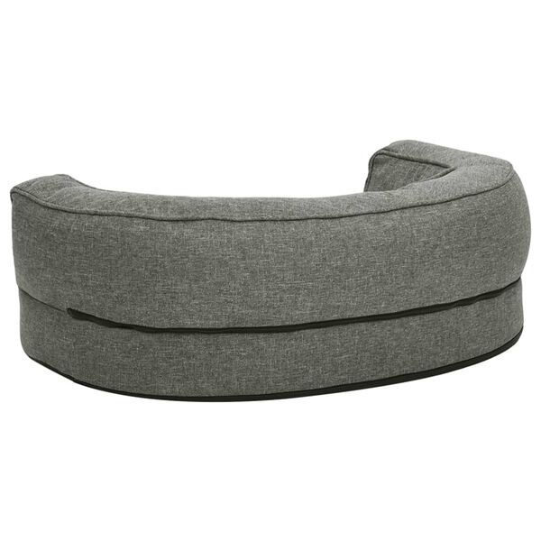 vidaXL Hondenbed ergonomisch linnen-look 60x42 cm fleece grijs