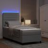 vidaXL Boxspring bed met matras met LED Lichtgrijs 80 x 200 cm Stof