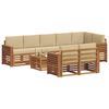vidaXL Sofa-Sets 9 pcs Natuurlijk en Beige Massief Acaciahout