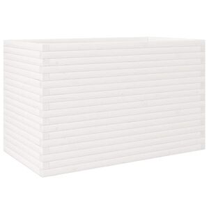vidaXL Plantenbak 110x60x68,5 cm massief grenenhout wit