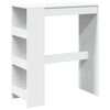 vidaXL Bartafel met rekken 90x40x103,5 cm bewerkt hout wit