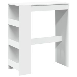 vidaXL Bartafel met rekken 90x40x103,5 cm bewerkt hout wit