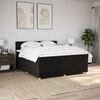 vidaXL Boxspring met matras stof zwart 180x200 cm
