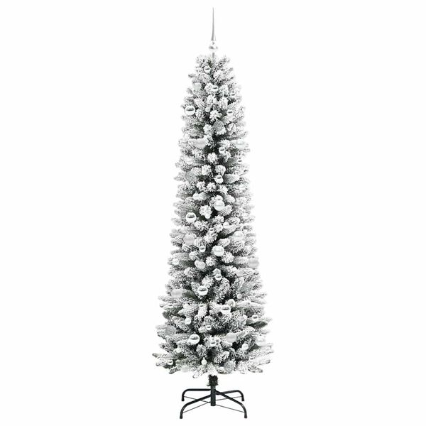 vidaXL Kunstkerstboom met 300 LED Wit 210 cm PVC en Metaal en Plastic