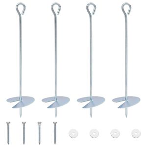 vidaXL Aardeankers 4 pcs Zilverkleurig &Oslash;10 x 40 cm