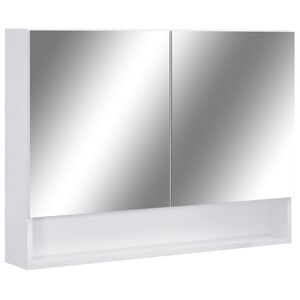 vidaXL Badkamerspiegelkast LED 80x15x60 cm MDF wit
