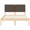 vidaXL Bedframe met Gevoerd Hoofdgedeelte Taupe 135 x 190 cm
