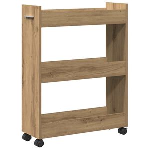 vidaXL Kast met wiel Artisan Eiken 60 x 22 x 79 cm
