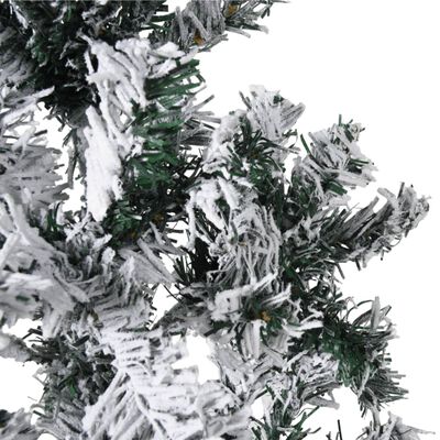 vidaXL Kunstkerstboom half met sneeuw smal 240 cm