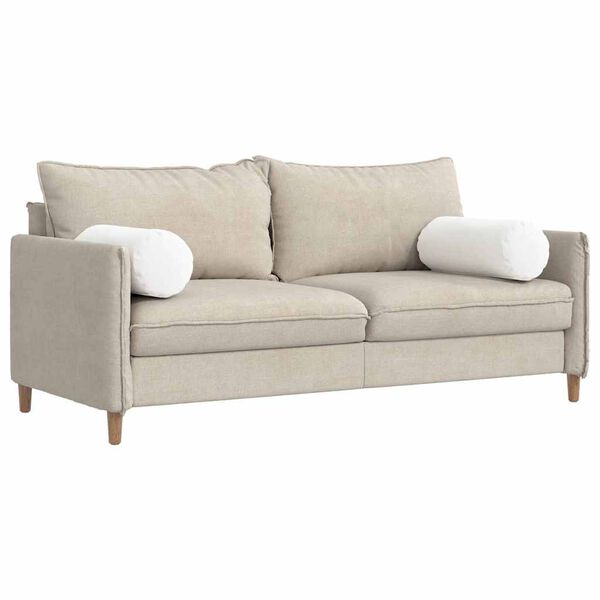 vidaXL Bolster Kussens 2 stuks Wit Ø 25 x 70 cm Stof