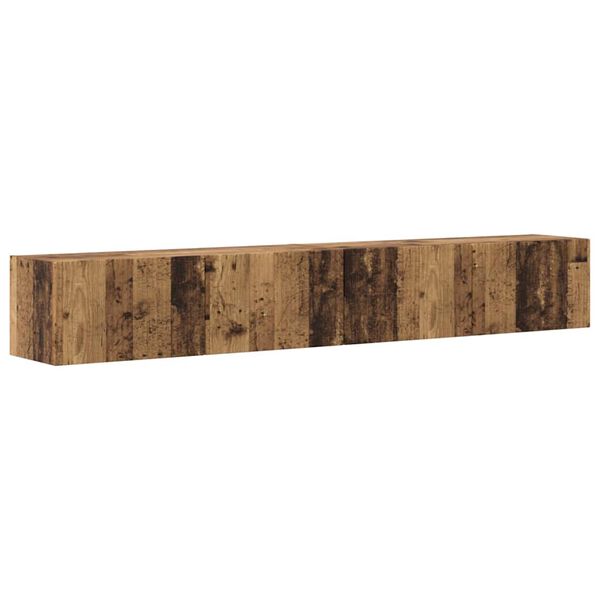vidaXL TV Wandkast 2 pcs Oud Hout 98 x 31 x 29,5 cm Bewerkt hout