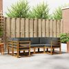 vidaXL Buiten bankenset met kussen 6 pcs Natuurlijk en Antraciet