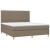 vidaXL Boxspring met matras en LED stof taupe 160x200 cm