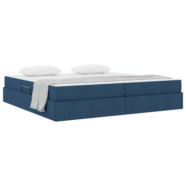 vidaXL Opbergbed met matras met matras Blauw 200 x 200 cm Polyester