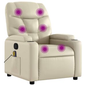 vidaXL Massagestoel van kunstleer in cr&egrave;mekleur