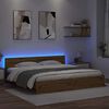 vidaXL Bedframe met hoofdeinde Artisan Eiken 180 x 200 cm Bewerkt hout