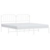vidaXL Bedframe met hoofdbord metaal wit 193x203 cm