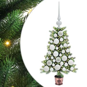 vidaXL Kerstboom met 150 LED met standaard Groen 65 cm PE
