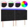 vidaXL Hoofdbord LED 183x16x118/128 cm fluweel zwart