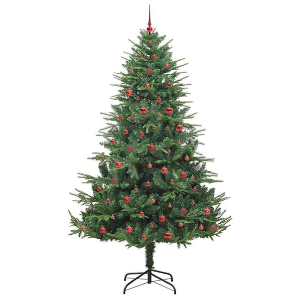 vidaXL Kunstmatige Vorstverlichte Kerstboom met Bal Set Groen 240 cm