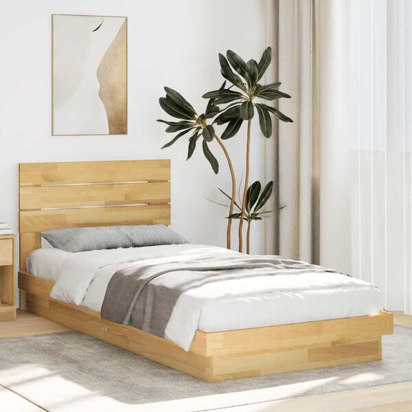 vidaXL Bedframe hoofdeinde zonder matras 90x200 cm massief hout eiken