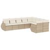 vidaXL 9-delige Loungeset met kussens poly rattan beige