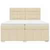 vidaXL Boxspring met matras stof crèmekleurig 200x200 cm