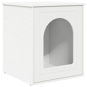 vidaXL Kattenhuis Wit 53 x 52 x 62 cm Bewerkt hout