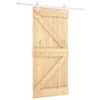 vidaXL Schuifdeur Natuurlijk en Wit 90 x 210 cm Massief grenenhout