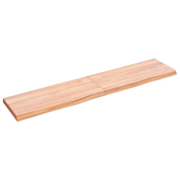 vidaXL Wandschap 140x30x(2-4)cm behandeld massief eikenhout lichtbruin