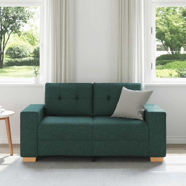 vidaXL Loveseat Sofa Donkergroen 120 cm Stof