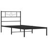 vidaXL Bedframe met hoofdbord metaal zwart 107x203 cm