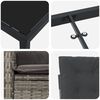 vidaXL Tuin eettafelset met kussen 9 pcs Grijs poly rattan