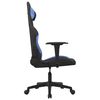 vidaXL Massage gamestoel stof zwart en blauw