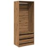 vidaXL Kledingkast 80x50x200 cm bewerkt hout artisanaal eikenkleur